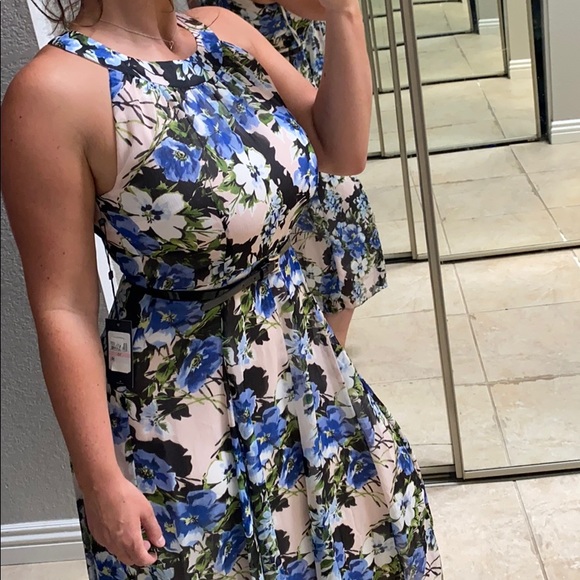 TOMMY HILFIGER chiffon midi periwinkle dress - Picture 4 of 11